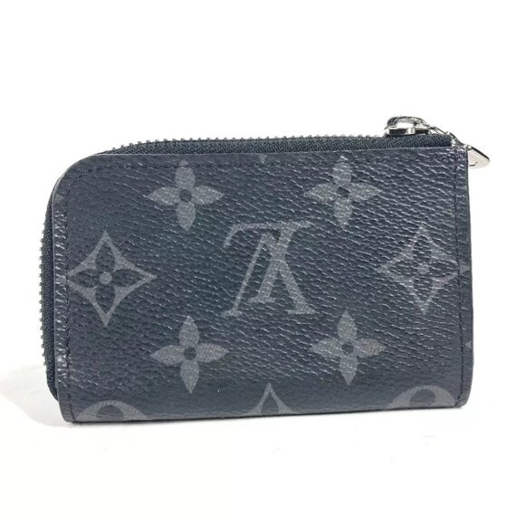 LOUIS VUITTON M63536 MonogramEclipse Portemonejour Wallet Coin Case coin purse - Picture 2 of 13